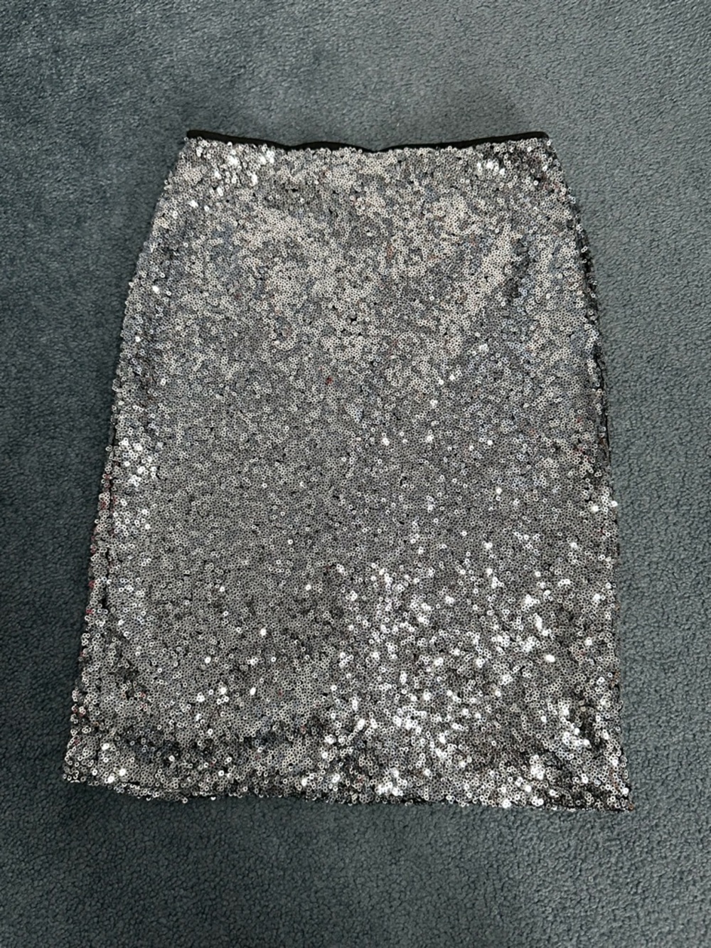 Lulu's Silver Sequin Pencil Skirt
